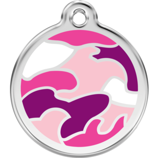 Red Dingo Enamel Camouflage Pink - Lifetime Guarantee - Cat, Dog, Pet ID Tag Engraved