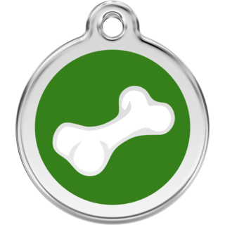 Red Dingo 2D Bone Tag Green - Lifetime Guarantee - Cat, Dog, Pet ID Tag Engraved