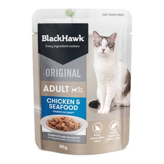 BlackHawk Cat - Adult - Original Chicken & Seafood - 85gm's x 12 pouches
