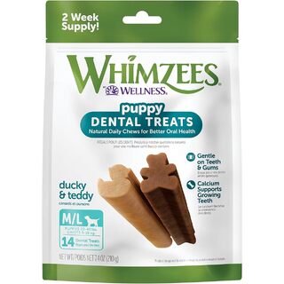 Whimzees Puppy Dental Treats -Med/Large (9-18kg) - 14pack