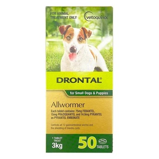 Drontal Allwormer Tablets for Dogs 3kg - 50 Tablets