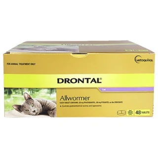 Drontal Allwormer for Cats Up to 4kg - 48 Tablets