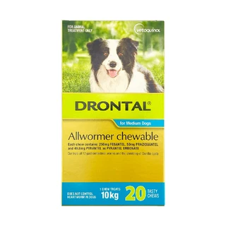 Drontal Allwormer Chewable for Dogs 10kg - 20 Chews