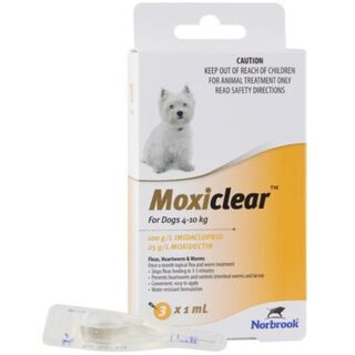 Moxiclear for Small Dogs 4-10kg (Yellow) - 12pack (Note 2 X 6 Packs )